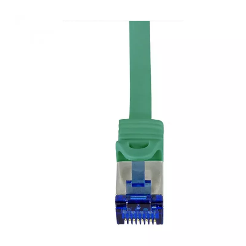 Cabo de rede LogiLink Cat.6A S/FTP Ultraflex, certificado GHMT, verde, 1,0 m