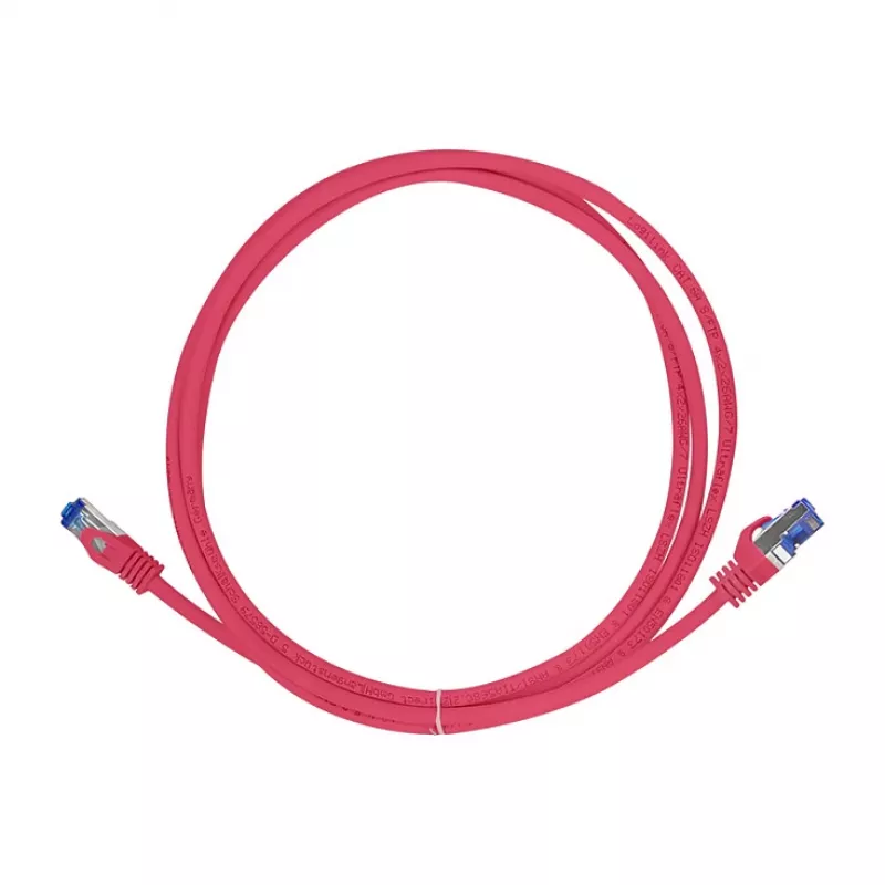 Cabo de patch LogiLink Cat.6A S/FTP Ultraflex, certificado GHMT, vermelho, 0,25 m