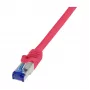 Cabo de patch LogiLink Cat.6A S/FTP Ultraflex, certificado GHMT, vermelho, 0,25 m