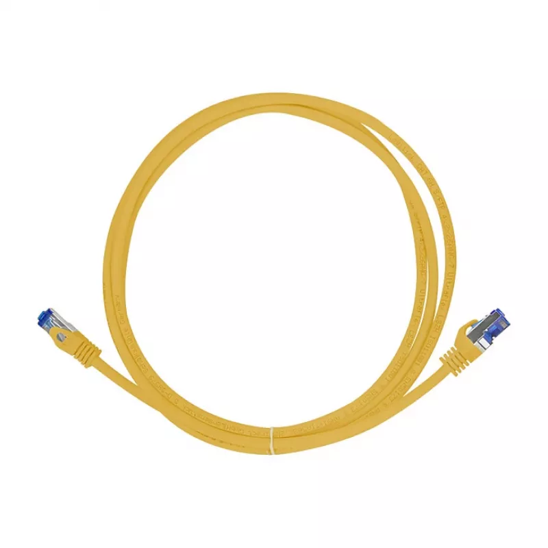 Cabo de patch LogiLink Cat.6A S/FTP Ultraflex, certificado GHMT, amarelo, 0,25 m