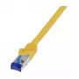 Cabo de patch LogiLink Cat.6A S/FTP Ultraflex, certificado GHMT, amarelo, 0,25 m