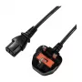 Logilink CP121 cabo de alimentação - BS 1363 (UK) para IEC C13, 1,8 m, preto