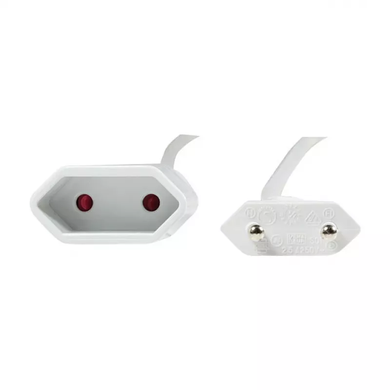 LogiLink CP125 Cabo de extensão, ficha Euro CEE 7/16 para conector fêmea, 1 m, Branco