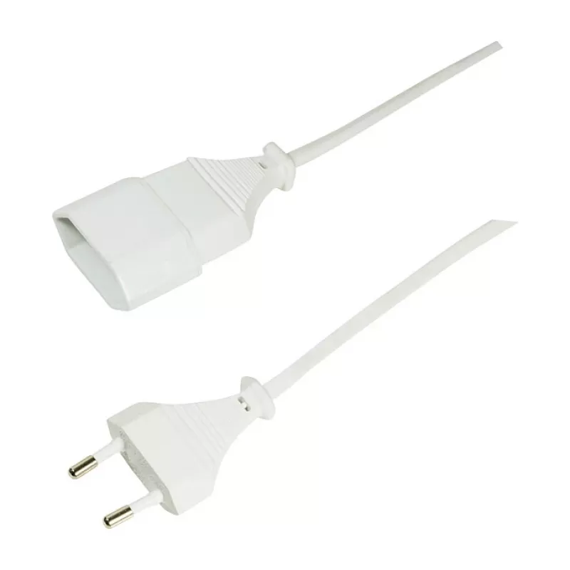 LogiLink CP125 Cabo de extensão, ficha Euro CEE 7/16 para conector fêmea, 1 m, Branco