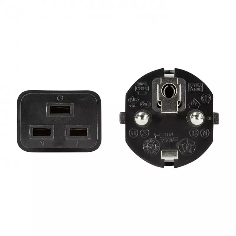 Logilink CP151 Cabo de alimentação, CEE 7/7 para IEC C19, preto, 1 m
