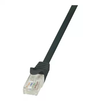 Cabo de patch Ethernet LogiLink CP2013U Cat6 U/UTP RJ45, 0,25 m, Preto com proteção anti-dobras