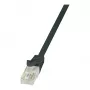 Cabo de patch Ethernet LogiLink CP2013U Cat6 U/UTP RJ45, 0,25 m, Preto com proteção anti-dobras