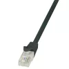 Cabo de patch LogiLink CP2023U EconLine Cat6 U/UTP RJ45 - 0,5 m, Preto, com proteção snap-on
