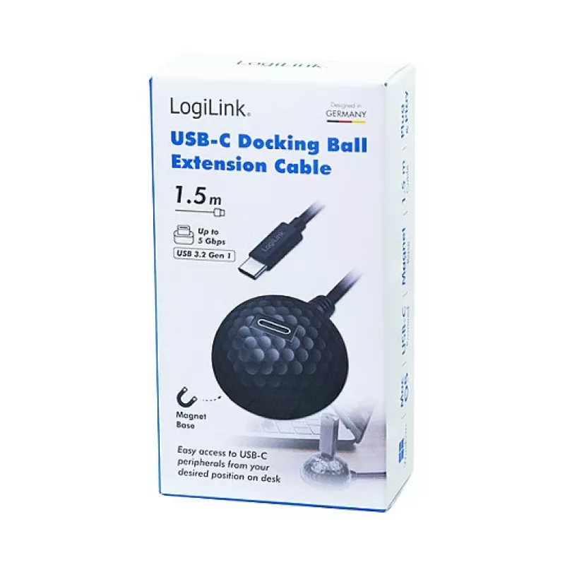 LogiLink CU0099 Cabo de extensão USB 3.2 Gen1 Type-C macho para fêmea, 5 Gbps, preto, 1,5 m