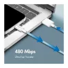 LogiLink CU0329 Cabo USB 2.0 Type-C, A/M para C/M, 480 Mbps, 60W, Nylon, Azul, 0,5 m