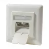 Tomada de parede LogiLink DSIT Cat. 6a blindada de 2 portas RJ45 marfim