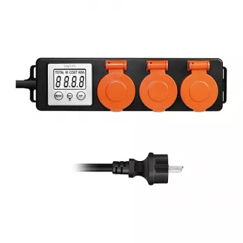 LogiLink Medidor de custo de energia para exterior com 3 tomadas