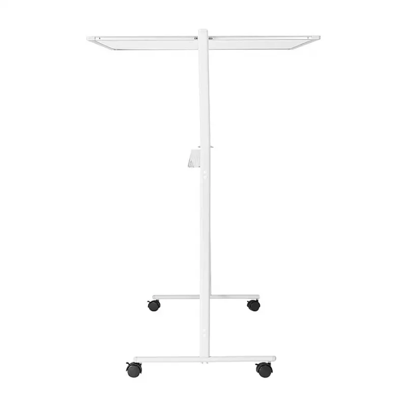 LogiLink EO0064 quadro branco móvel de dupla face, aço magnético, moldura de alumínio, 120x80 cm, branco/prateado