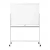 LogiLink EO0064 quadro branco móvel de dupla face, aço magnético, moldura de alumínio, 120x80 cm, branco/prateado