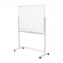 LogiLink EO0064 quadro branco móvel de dupla face, aço magnético, moldura de alumínio, 120x80 cm, branco/prateado