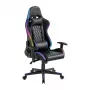 Cadeira gaming LogiLink EO0076 com iluminação RGB, apoio lombar, preto/azul