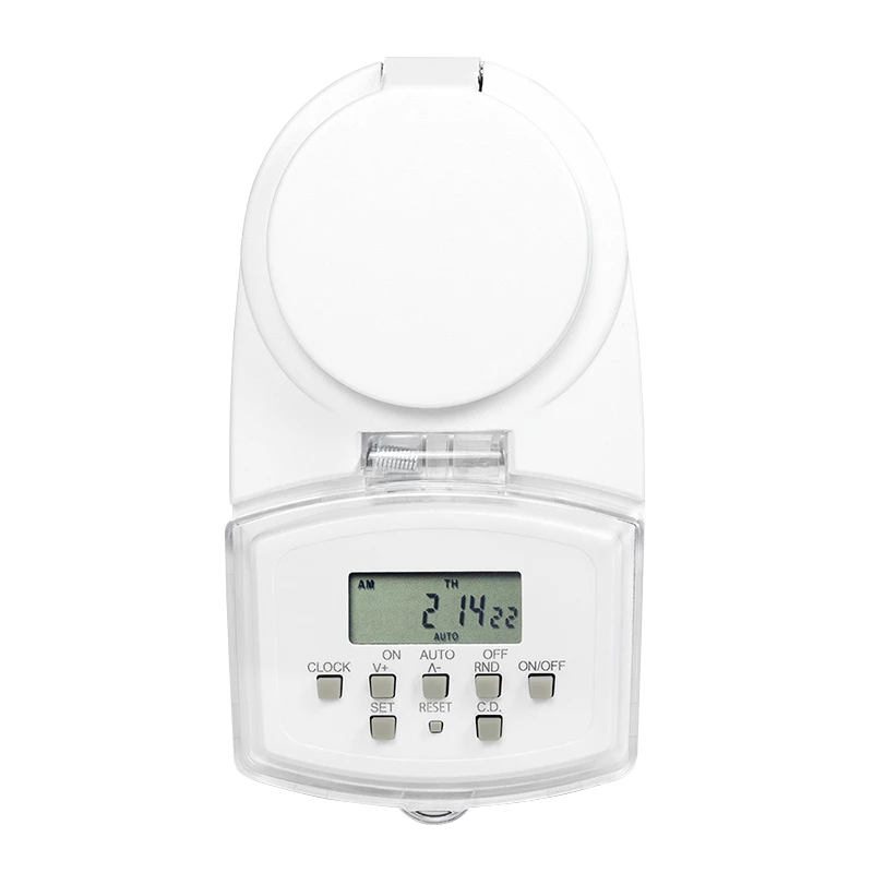 Temporizador digital exterior LOGILINK ET0008 - IP44, 10 programas ON/OFF, 16A/3680W, Schuko (tipo F), preto/cinzento