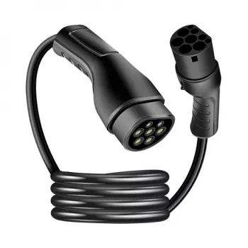 Cabo de carregamento Tipo 2 para carros elétricos LogiLink EVC0125 - 11 kW, 3 fases, 20 A, 7,5 m, preto com bolsa de transporte