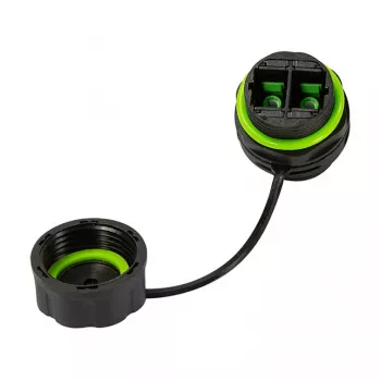 LOGILINK FA05SD1 Ficha SC duplex de fibra ótica exterior com tampa de proteção contra pó – multimodo OM3/OM4, aqua (pack de 10)