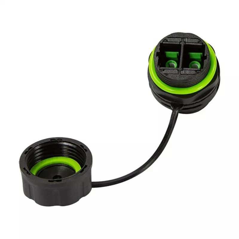 LOGILINK FA05SD1 Ficha SC duplex de fibra ótica exterior com tampa de proteção contra pó – multimodo OM3/OM4, aqua (pack de 10)