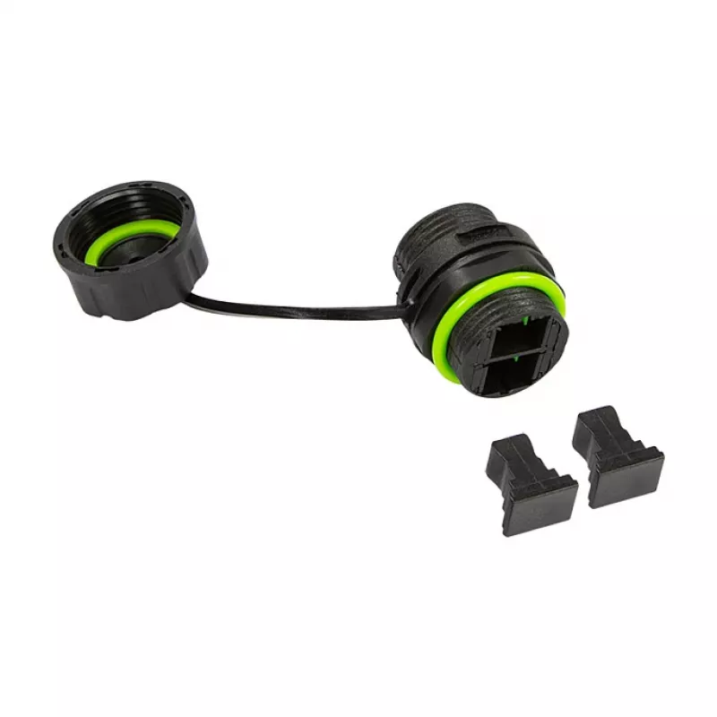 LOGILINK FA05SD1 Ficha SC duplex de fibra ótica exterior com tampa de proteção contra pó – multimodo OM3/OM4, aqua (pack de 10)