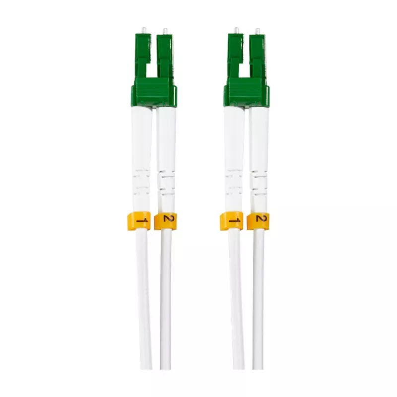 LogiLink FC0LC10 cabo de patch de fibra ótica OS2 duplex LC/APC para LC/APC com armadura de aço, 10 m, branco