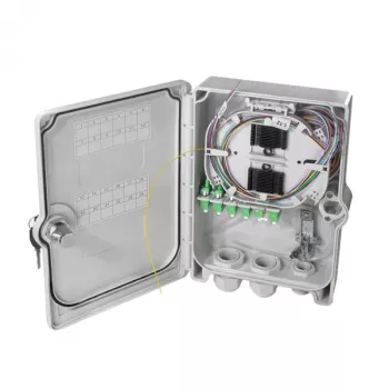 LogiLink FB124LC caixa de ligação de fibra ótica FTTH/FTTB, 24x LC/APC, totalmente equipada, IP55