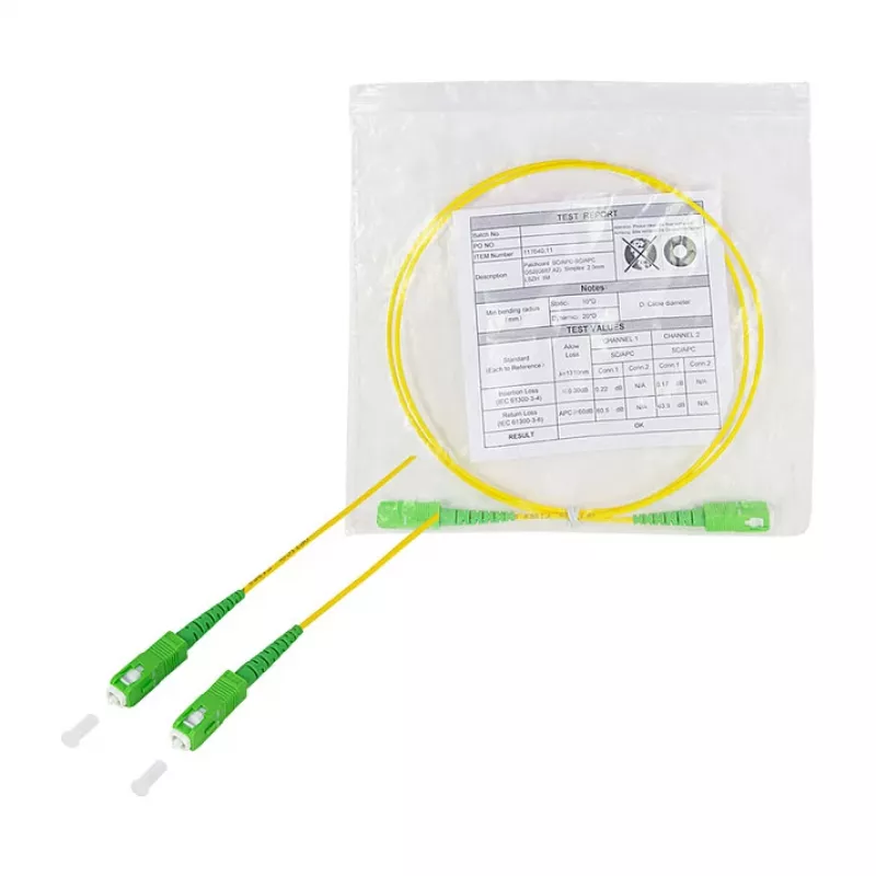 Cabo de patch de fibra ótica LogiLink – simplex, OS2 SM G.657.A2, SC/APC para SC/APC, 1 m, amarelo