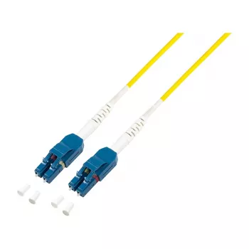 Cabo de rede de fibra ótica LogiLink Uniboot OS2 LC duplex para LC duplex 0,5 m LSZH amarelo