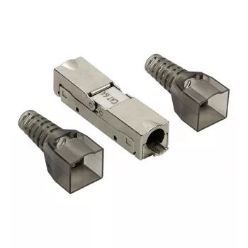 Ficha RJ45 de montagem em campo LogiLink Cat.6A STP 10G, IDC sem ferramentas, zamak, AWG 22-26, prateado