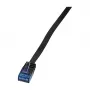 Cabo de rede plano LogiLink Cat.5e U/UTP, RJ45, 0,5 m, preto