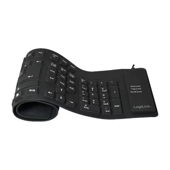 LogiLink Teclado Flexível com Cabo de Ligação, Preto (ID0019)