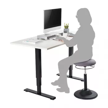 LOGILINK Banco oscilante de altura ajustável EO0022 - Banco ergonómico para se sentar ativamente com elevador a gás, rotação 360°, preto