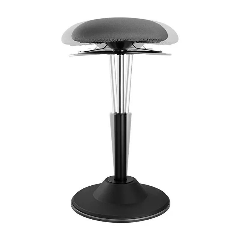 LogiLink EO0022 banco oscilante com altura ajustável, assento almofadado em tecido, capacidade de 113 kg, cinzento/preto