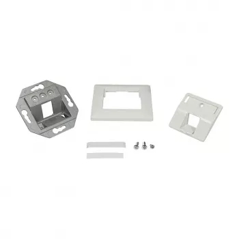 Placa de fixação Keystone LogiLink 45° para 1 módulo, branco puro