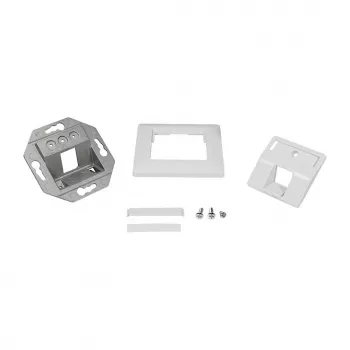 Placa de fixação Keystone LogiLink 45° para 1 módulo, branco sinal