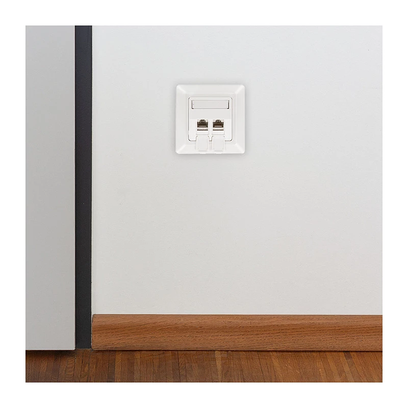 LogiLink Tampa Keystone para 2 módulos, saliente, UP/50, branco puro