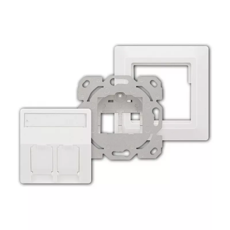 LogiLink Tampa Keystone para 2 módulos, saliente, UP/50, branco puro