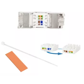 LogiLink keystone jack Cat.6A STP com tampa de proteção contra pó, 14,4mm, 22-26 AWG, 24 unidades