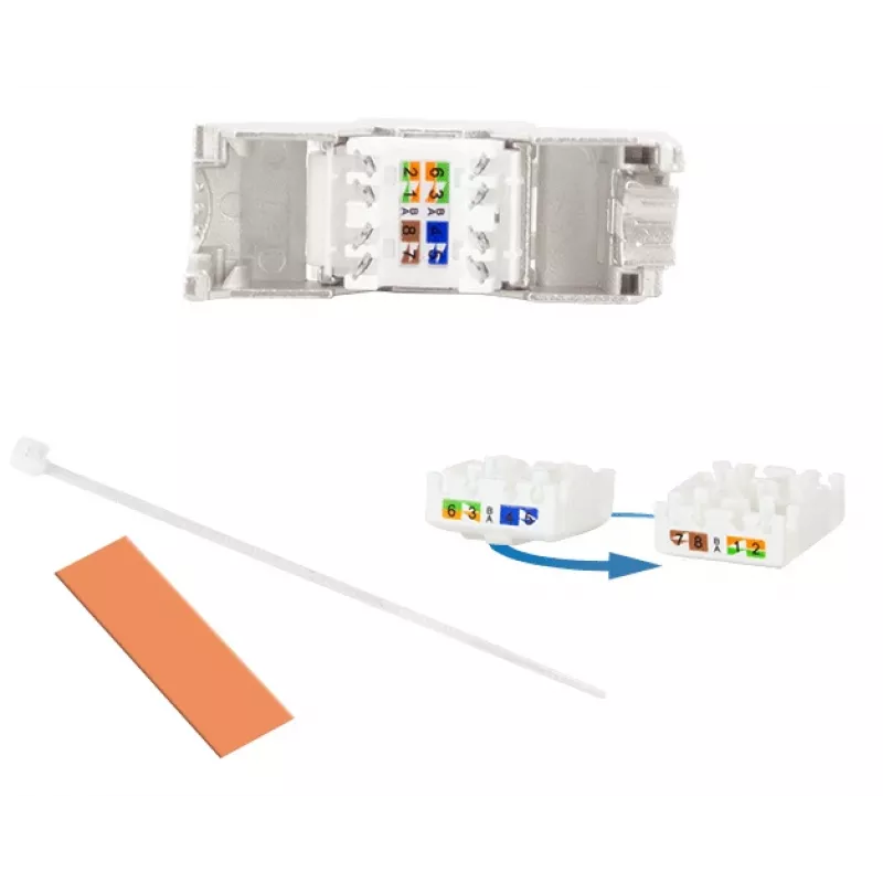 LogiLink keystone jack Cat.6A STP com tampa de proteção contra pó, 14,4mm, 22-26 AWG, 24 unidades