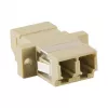 Adaptador de fibra ótica LogiLink LC Duplex Multimodo com flange, bege