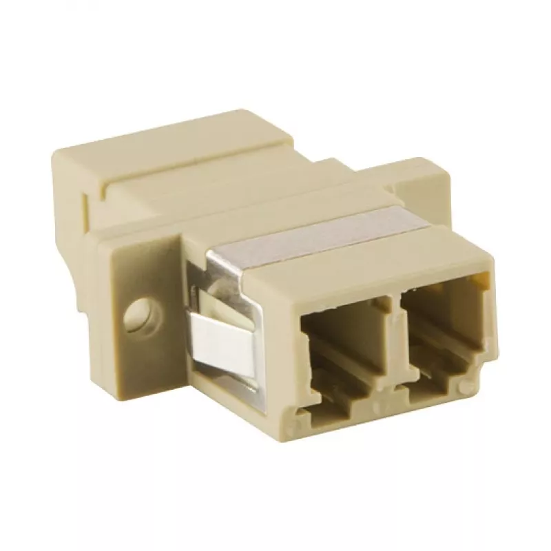 Adaptador de fibra ótica LogiLink LC Duplex Multimodo com flange, bege