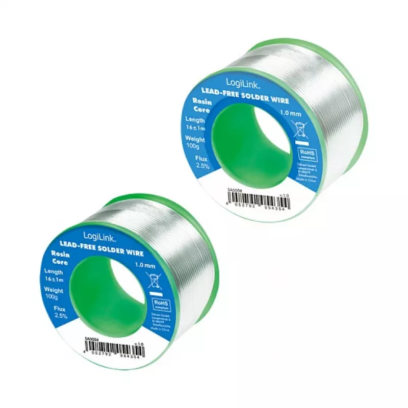 Fio de solda sem chumbo LOGILINK 1mm 100g Sn99.3Cu0.7 fluxo No-Clean