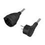 LogiLink LPS104 Cabo de extensão, CEE 7/7 para CEE 7/3, trança têxtil, preto/cinzento, 3 m