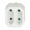 LogiLink LPS218 Adaptador de tomada europeu com 2 tomadas, branco
