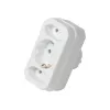 Adaptador LogiLink LPS221 Schuko para 2x Euro + 1x tomada Schuko, branco, 16 A, 250 V, 3680 W, proteção para crianças