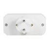 Adaptador LogiLink LPS221 Schuko para 2x Euro + 1x tomada Schuko, branco, 16 A, 250 V, 3680 W, proteção para crianças