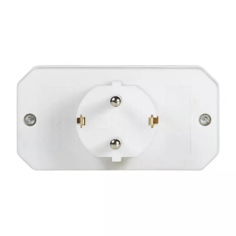 Adaptador LogiLink LPS221 Schuko para 2x Euro + 1x tomada Schuko, branco, 16 A, 250 V, 3680 W, proteção para crianças