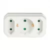 Adaptador LogiLink LPS221 Schuko para 2x Euro + 1x tomada Schuko, branco, 16 A, 250 V, 3680 W, proteção para crianças