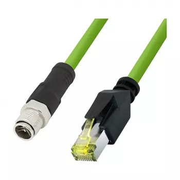 LOGILINK M12 CAT6A cabo de patch industrial, PUR, M12 codificado X para RJ45, 0,5 m